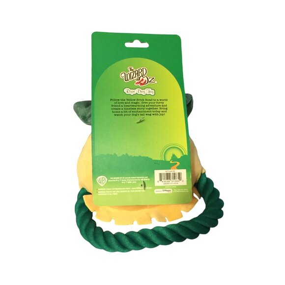 The Wizard of Oz Scarecrow 9" Plush Squeak Crinkle Rope Dog Toy - Picture 3 of 3